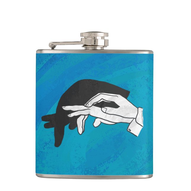 Shadow Anteater auf blau Flachmann (Vorderseite)