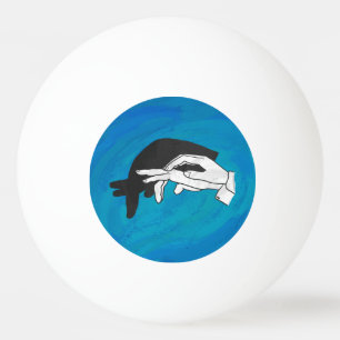 Shadow Anteater auf blau Tischtennisball
