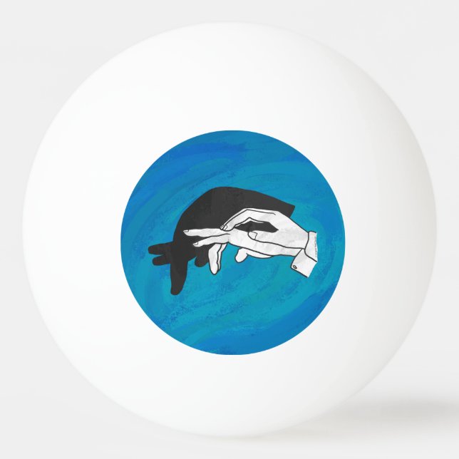 Shadow Anteater auf blau Tischtennisball (Rückseite)