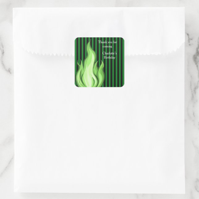 Shadow Ball Dark Fantasy Party | green Paper Cup Quadratischer Aufkleber (Tasche)
