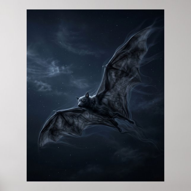 Shadow Bat Moonlit Cavern Poster (Vorne)