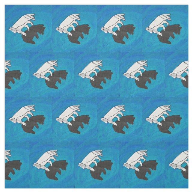 Shadow Bear Cub on Blue Stoff (Muster)