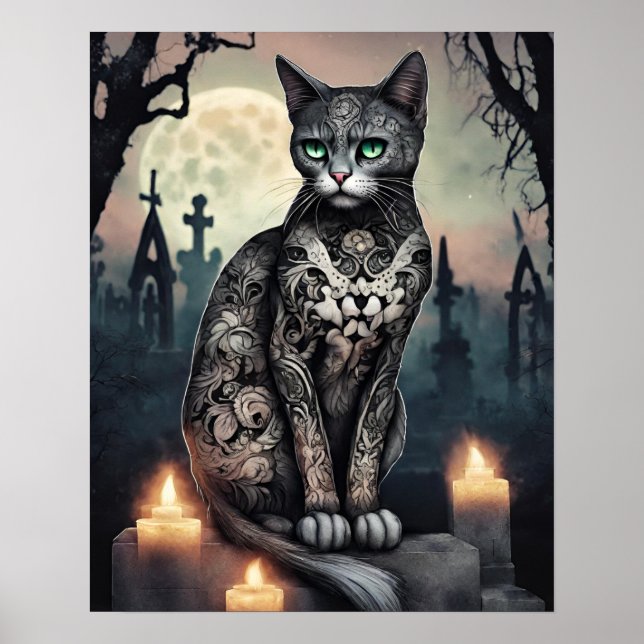 "Shadow" Black, Poster du jour de la mort du chat (Devant)