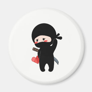 Shadow Blushing Ninja HolOrigami Paper Heart Magnet