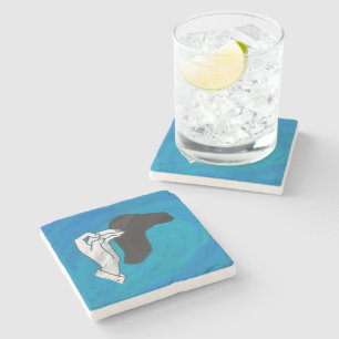 Shadow Camel On Blue Steinuntersetzer