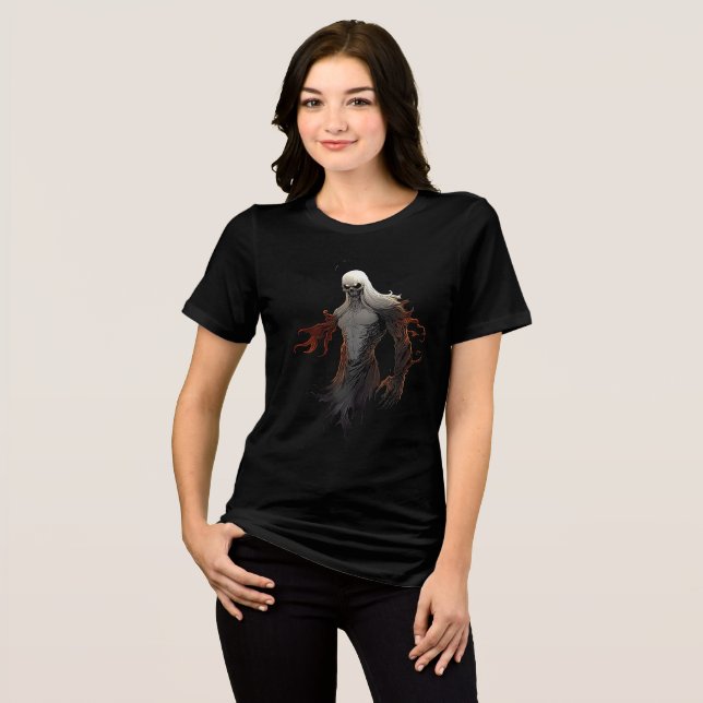 Shadow Demon with Burning Eyes Tri-Blend Shirt (Vorderseite voll)