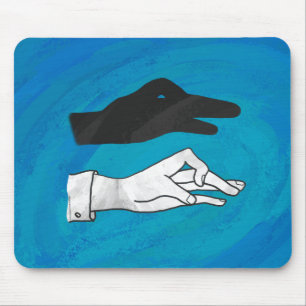 Shadow Duck On Blue Mousepad