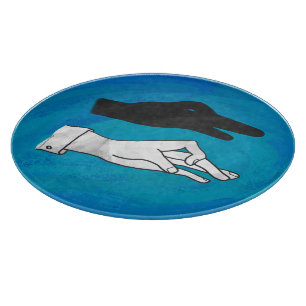 Shadow Duck On Blue Schneidebrett