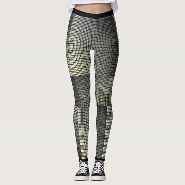 Shadow Gray Ash Net Style Muster Frauenmode Leggings (Vorderseite)