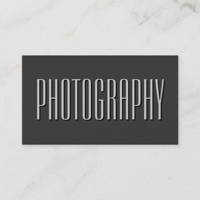 Shadow Letter Gray Foto Artist Business Card Visitenkarte (Vorderseite)