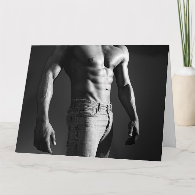 Shadow Muscles Hot Typ Grußkarte Karte (Vorderseite)