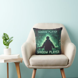 Shadow Player - Cyberpunk Gamer Art Kissen