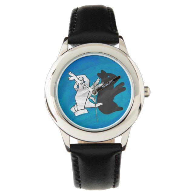 Shadow Rabbit auf blau Armbanduhr (Vorderseite)