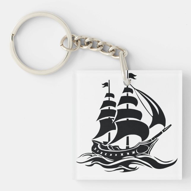 Shadow Sailing Ship – Vintage Ocean Illustration (Devant)
