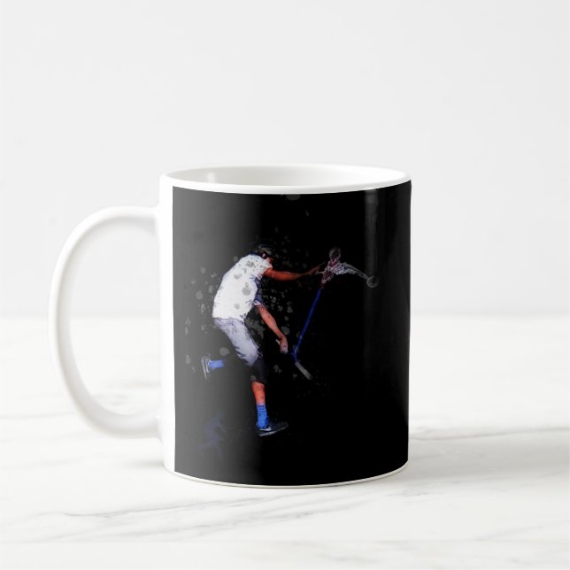 Shadow Scooting Trick Scooter Art Kaffeetasse (Links)