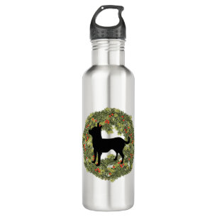 Shadow Silhouette Chihuahua in einem Kranz Edelstahlflasche