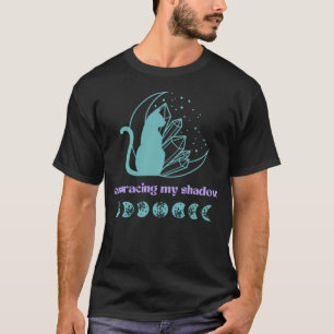 Shadow Work New Age Cat and Moon Phase Spirituelle T-Shirt