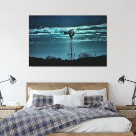 Shadowed Windmill- Dark Sky Photography Canvas Leinwanddruck