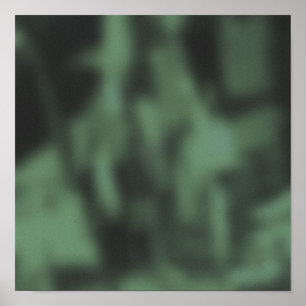 Shadowy Green New York City Rush Hour Crowd Poster