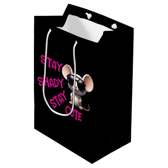 Shady bleibe, Niedliche Maus Bleibe Mittlere Geschenktüte (Vorderseite Schrägansicht)