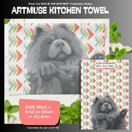 SHADY LADY -blue chow  - ArtMuse Kitchen Towels  Geschirrtuch
