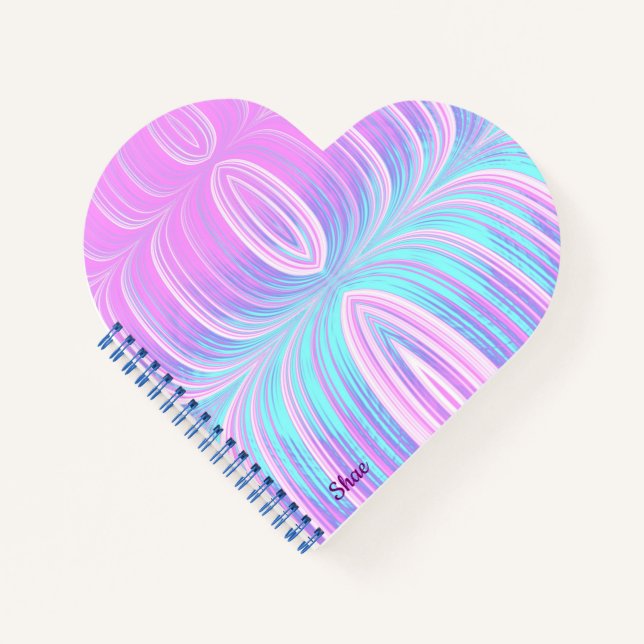 SHAE ~ Pastel Aqua und Pink ~ Notebook Notizbuch (Vorderseite)