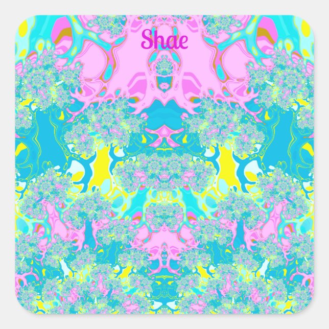 SHAE ~ PASTEL PERFEKTION ~ QUADRATISCHER AUFKLEBER (Vorderseite)