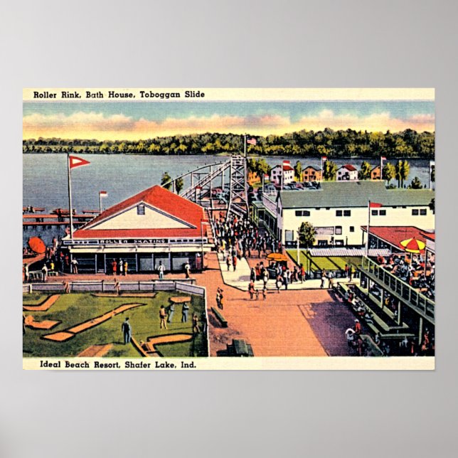 Shafer Lake, Indiana Ideal Beach Resort Poster (Vorne)