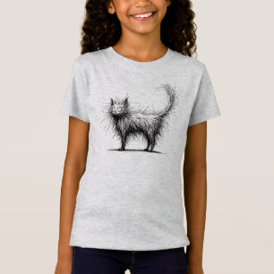 Shaggy Cat Funny Minimalistisch T-Shirt