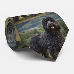 "Shaggy Elegance: Der schwarze Bergamasco-Hirtenhu Krawatte