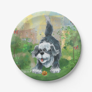 Shaggy Sheep Dog Pappteller