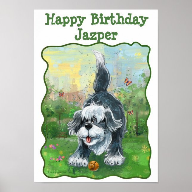 Shaggy Sheep Dog Party Center Poster (Vorne)