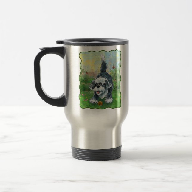 Shaggy Sheep Dog Reisebecher (Links)