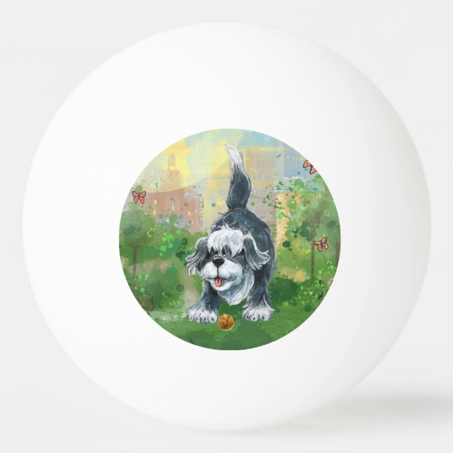 Shaggy Sheep Dog Tischtennisball (Vorderseite)