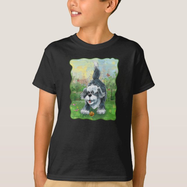 Shaggy Sheep Hund T - Shirt (Vorderseite)
