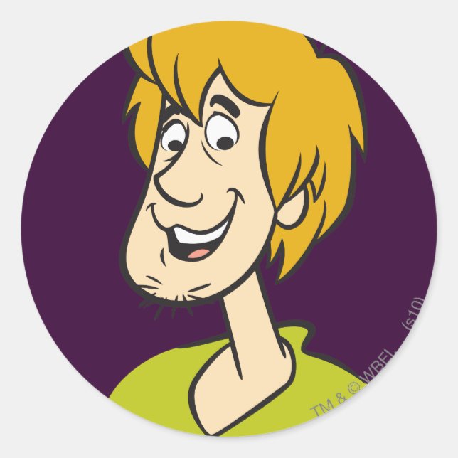 Shaggy Smiling Runder Aufkleber (Vorderseite)