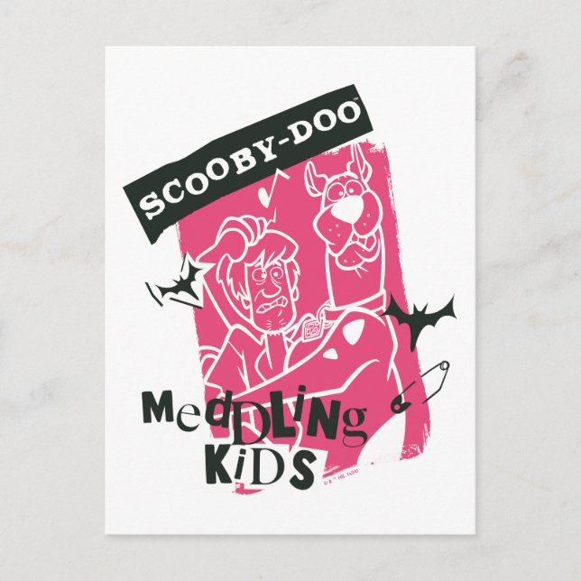 Shaggy und Scooby Doo Meddling Kids Punk Kontur Postkarte (Vorderseite)