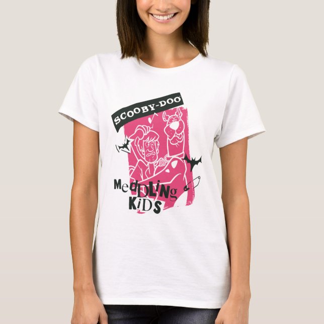 Shaggy und Scooby Doo Meddling Kids Punk Kontur T-Shirt (Vorderseite)