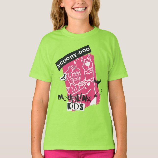 Shaggy und Scooby Doo Meddling Kids Punk Kontur T-Shirt (Vorderseite)