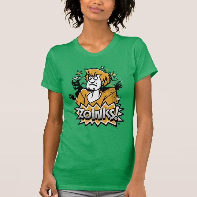 Shaggy "Zoinks"! Halftone Graphic T-Shirt (Vorderseite)