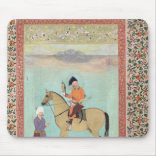 Shah Abbas auf einem Pferd, das einen Falken hält Mousepad