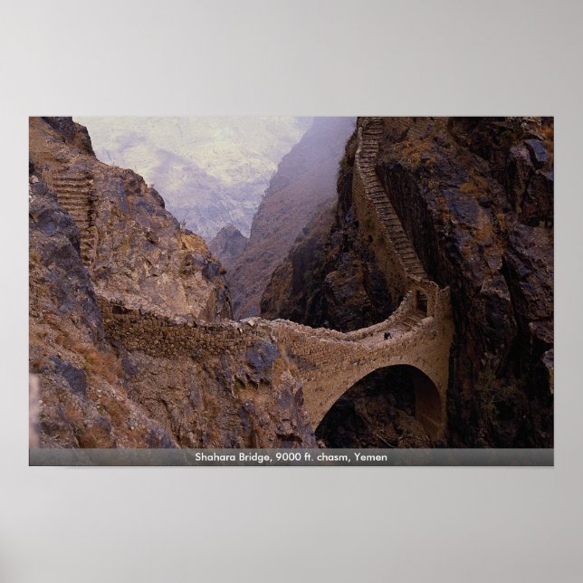 Shahara Bridge, 900 m. chasm, Jemen Poster (Vorne)