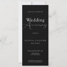 Shailene Black and White Wedding Jubiläum Einladung