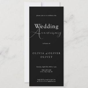 Shailene Black and White Wedding Jubiläum Einladung