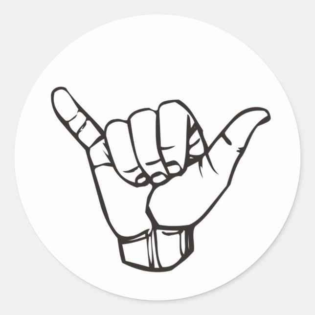 SHAKA ASL RUNDER AUFKLEBER (Vorderseite)