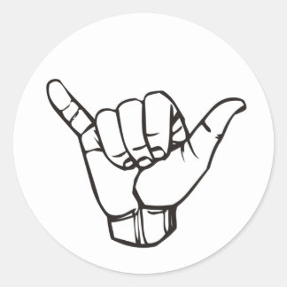 SHAKA ASL RUNDER AUFKLEBER