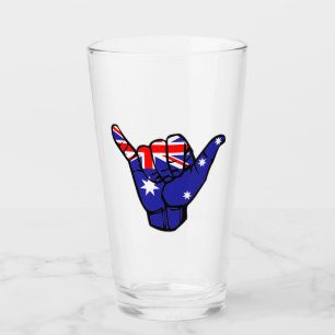 Shaka Australien Flagge Glas