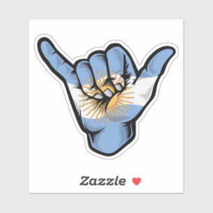 Shaka Hand Argentinien-Flagge Good Vibes Aufkleber