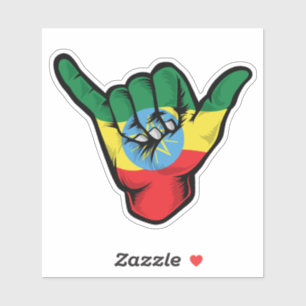 Shaka Hand Äthiopien-Flagge Gute Vibes Aufkleber