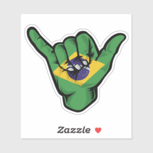 Shaka Hand Brasilien Flag Good Vibes Sticker